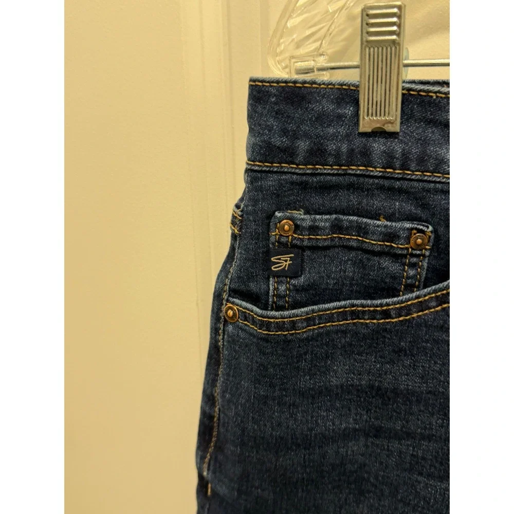 Seven7 Women Relaxed Bermuda Denim Shorts‎ Scottsdale Dark Wash Size 8 NWT